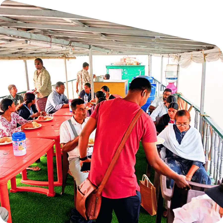 Tourists enjoying wildlife safari in Sundarban